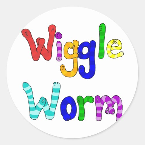 Wiggle Worm Classic Round Sticker