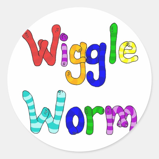 Wiggle Worm Classic Round Sticker (Front)