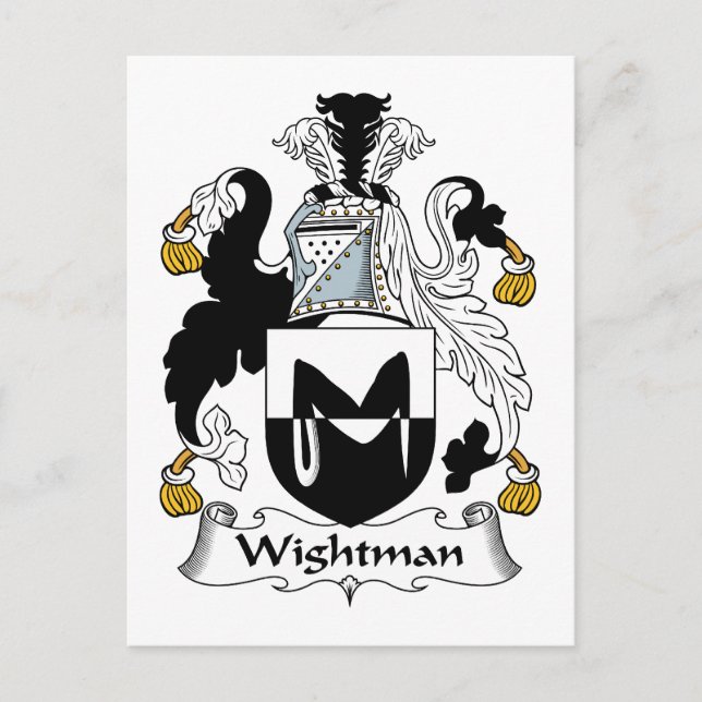 Wightman Family Crest Postcard (Front)