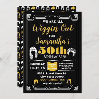 Wigs party Wiggin out birthday bash Invitation