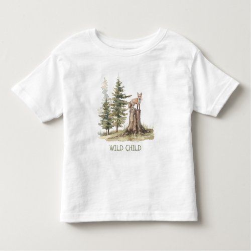 WiILD CHILD Forest Woodland Fox Baby Toddler Toddler T_shirt