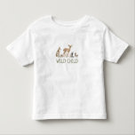 WiILD CHILD Woodland Animals Baby Toddler T-Shirt<br><div class="desc">Introducing our WiILD CHILD woodland animals baby toddler t-shirt, perfect for a cute and whimsical gift! Featuring a watercolor forest story theme with adorable creatures like a fox, bunny, and deer, it's great for a gender-neutral shower. This bohemian-inspired design sets a sweet and simple scene. Ideal for welcoming a little...</div>