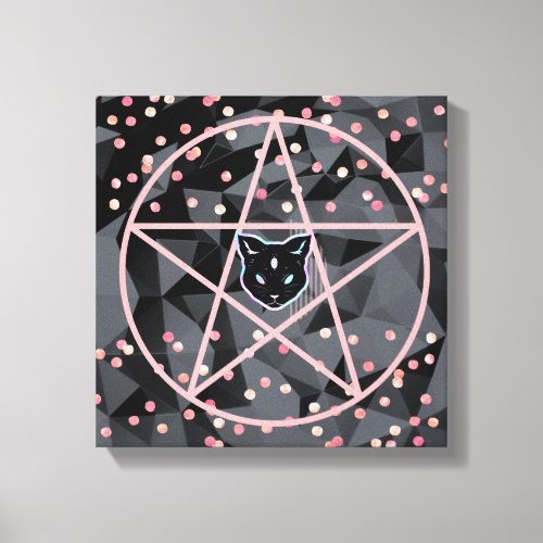 WiizyWitch Magic Witch Cosmic Cat Pentacle Magick Canvas Print