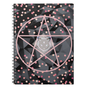 WiizyWitch Magic Witch Cosmic Cat Pentacle Magick Notebook