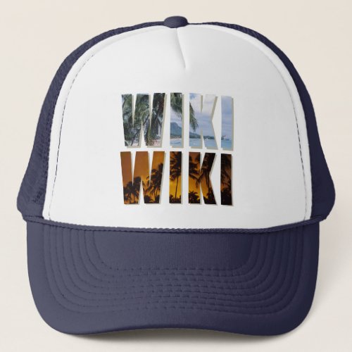 Wiki_Wiki  Trucker cap with Hawaiian Print