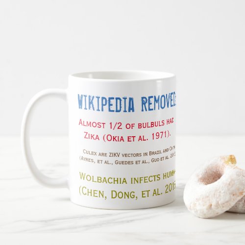 Wikipedia Removed Zika Studies Mug by RoseWrites