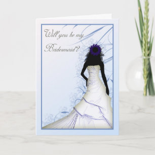 wil you be my Bridesmaid blue blends Invitation