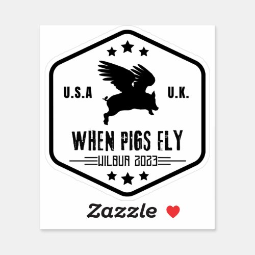 Wilbur Pig When Pigs Fly 3 sticker