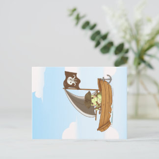 Wilbur the Turtle Sailing the Seas Pirate Ship  Postcard