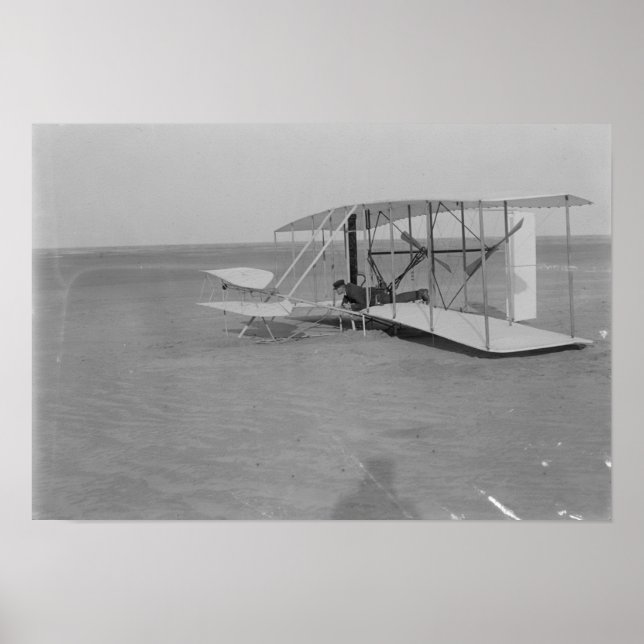 Wilbur Wright in damaged plane after Poster (Front)