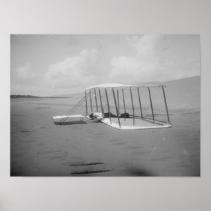 Wilbur Wright in prone position on Poster