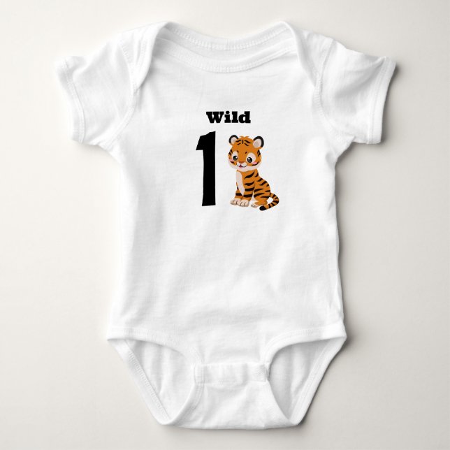 Wild 1, Baby Tiger Custom Baby Bodysuit (Front)