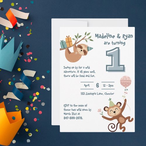 Wild 1st Birthday Invitation