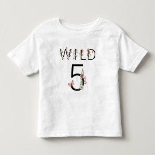 Wild 5 Wildflowers 5th Birthday Toddler T-shirt