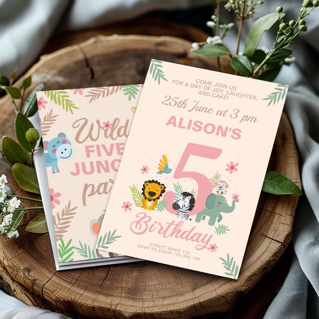Wild 5th Birthday Invitation (Creator Uploaded)