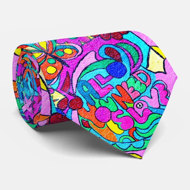 wild 70's love colors tie (Rolled)