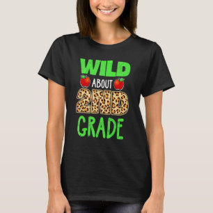 Wild About 2nd Grade Leopard Print School Teacher T-Shirt