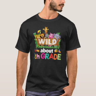 Wild About 7th Seventh Grade Teacher Student Back T-Shirt
