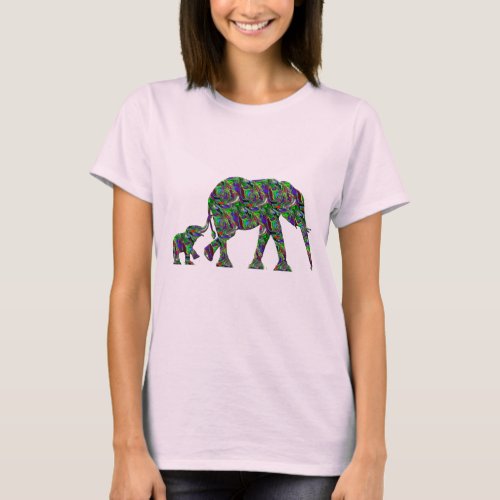 wild about baby elephant mommy kids shirt_design T_Shirt