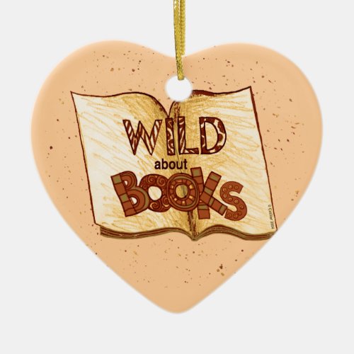 Wild About Books Reading Heart Ornament