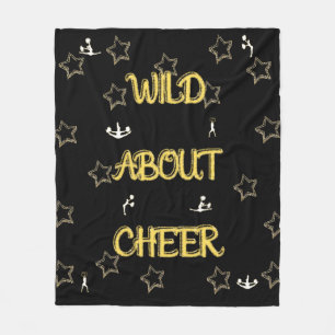 Wild About Cheer with Tiny White Cheer Silhouettes Fleece Blanket