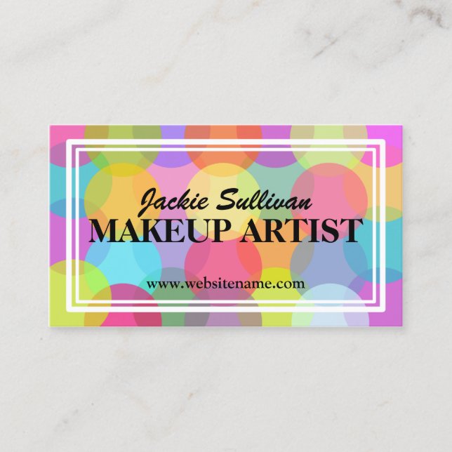 Wild About Color Makeup Artist Business Card (Front)