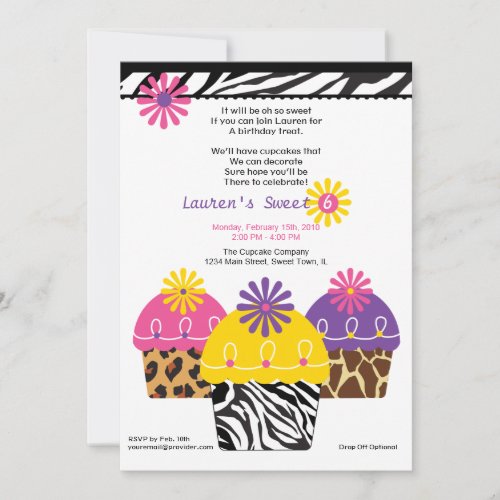 Wild About Cupcakes Invitation