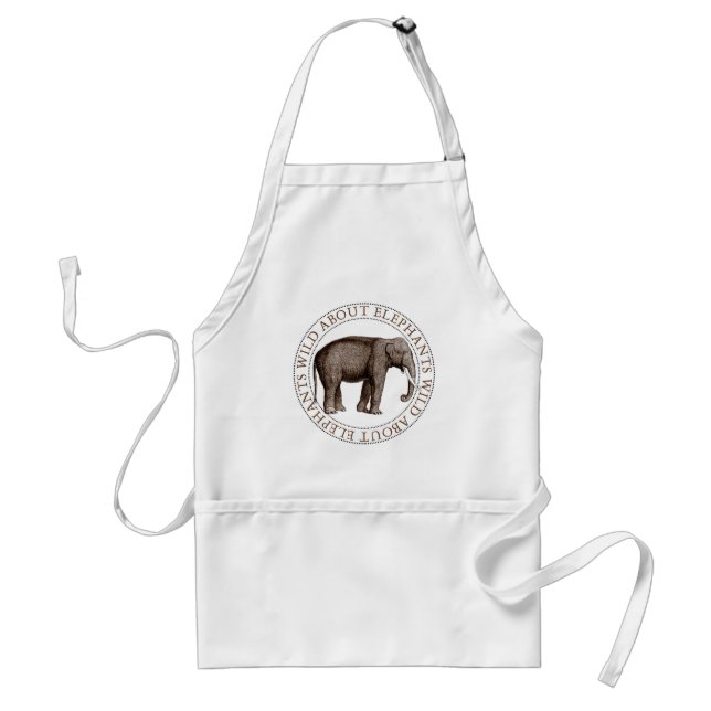 Wild About Elephants Adult Apron (Front)