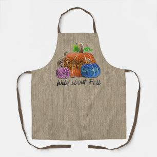 Wild About Fall Leopard Print Pumpkins  Apron