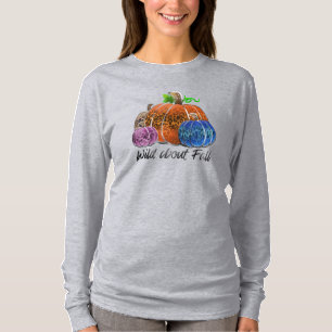 Wild About Fall Leopard Print Pumpkins  T-Shirt