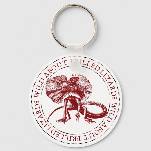 Wild About Frilled Lizards Keychain (Front)