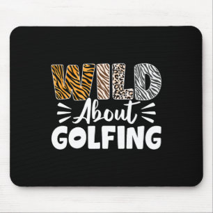 Wild About Golfing Animals Pattern Golfer Leopard Mouse Pad
