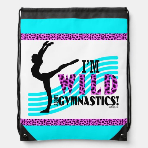 Wild About Gymnastics Drawstring Bag