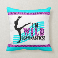 Wild About Gymnastics Throw Pillow