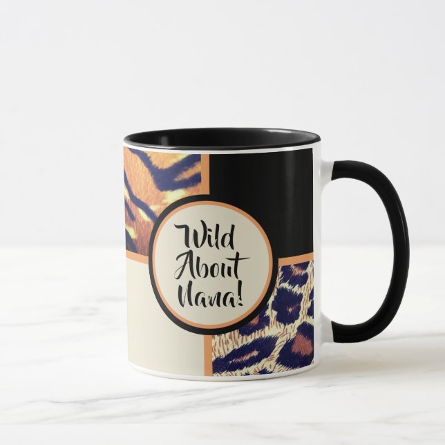Wild about Nana Animal Print gift Mug (Right)