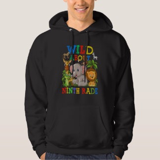 Wild About Ninth Grade Safari Animals Jungle Back  Hoodie