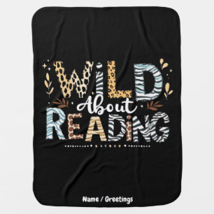Wild About Reading Book Lover & Animal Design Baby Blanket