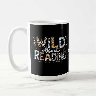 Wild About Reading Book Lover & Animal Design Coffee Mug