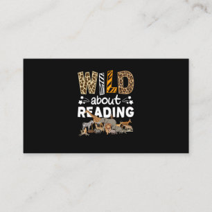 Wild About Reading Books And Bookworm Library Business Card