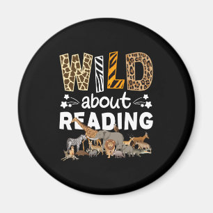 Wild About Reading Books And Bookworm Library Magnet