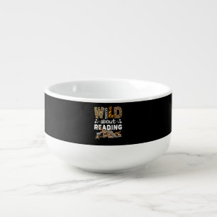 Wild About Reading Books And Bookworm Library Soup Mug