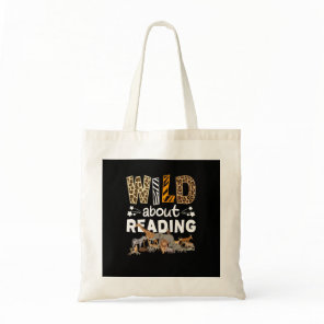 Wild About Reading Books And Bookworm Library Tote Bag