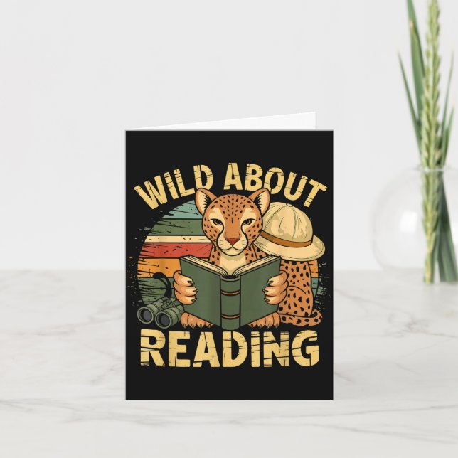 Wild about reading books reader lover librarian card (Front)