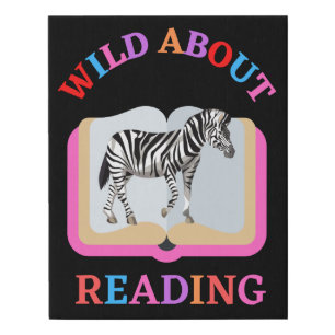 WILD ABOUT READING FAUX CANVAS PRINT