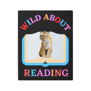 WILD ABOUT READING METAL PRINT