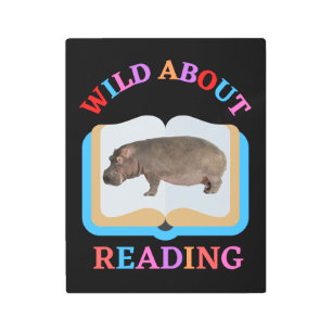WILD ABOUT READING METAL PRINT