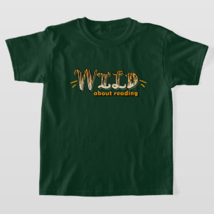 Wild About Reading-Orange Tiger Stripes Typography T-Shirt