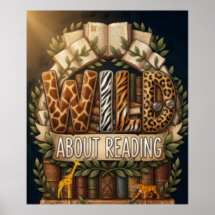 Wild About Reading Poster, Safari Jungle Classroom Poster