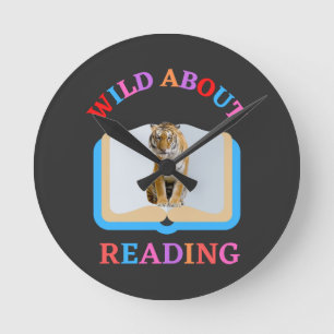 WILD ABOUT READING ROUND CLOCK