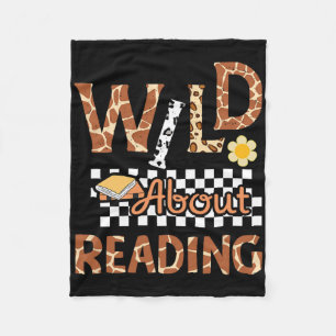Wild About Reading Teacher Reading Books Back To S Fleece Blanket